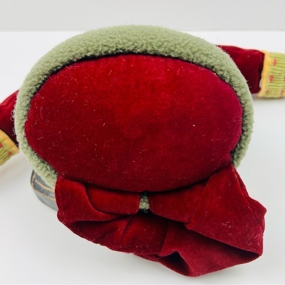 PRIMITIVE Santa Clause Shelf Sitter Christmas Decor Wooden Boots Fuzzy Beard 17” - Picture 7 of 13